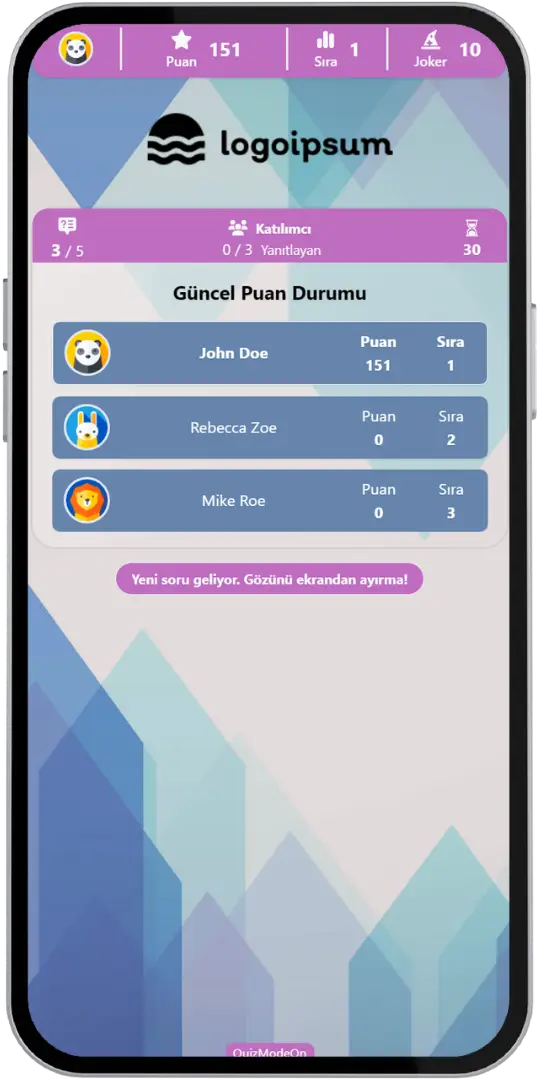 anlık yüksek skorlar